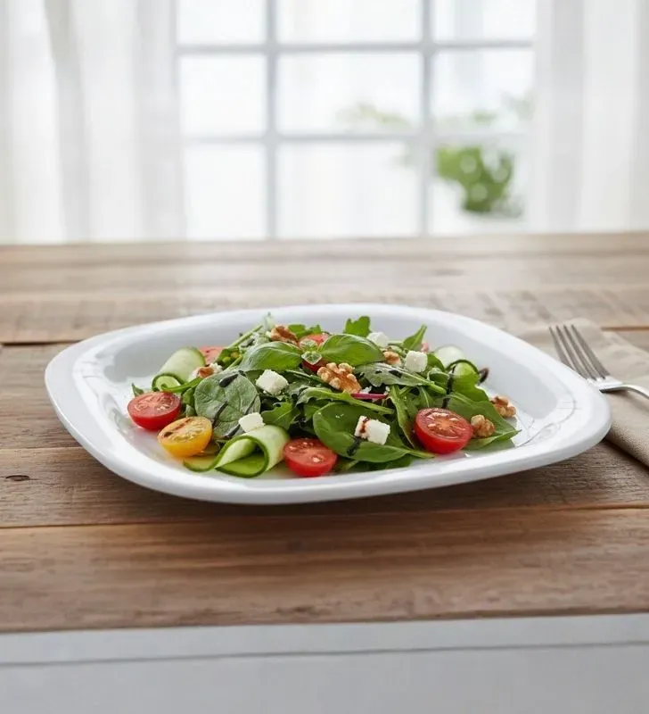 Plato Cuadrado Blanco 8" TRAVESSA 105-009-129 - Melamina