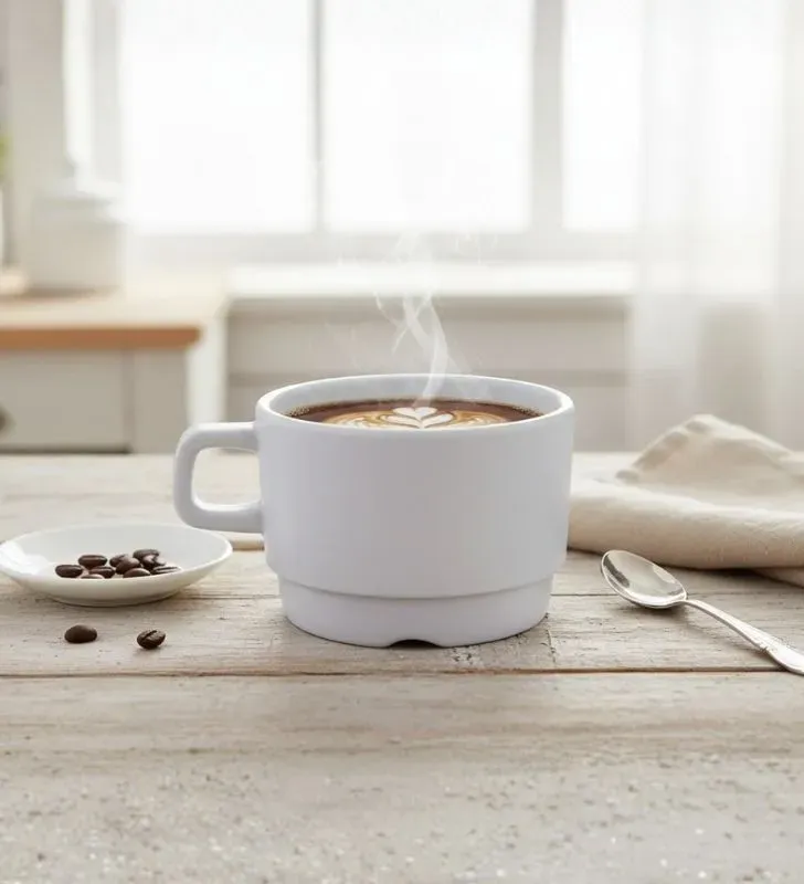 Taza de Melamina Blanca 9x6 cm TRAVESSA 105-009-131