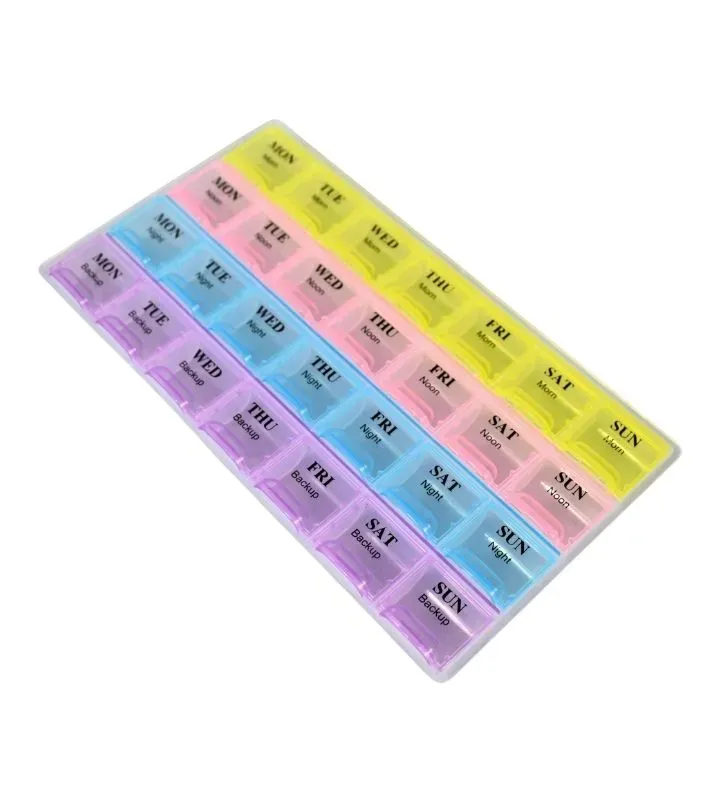 Pastillero Organizador Semanal ZAZ II 8645Y - 28 Compartimentos