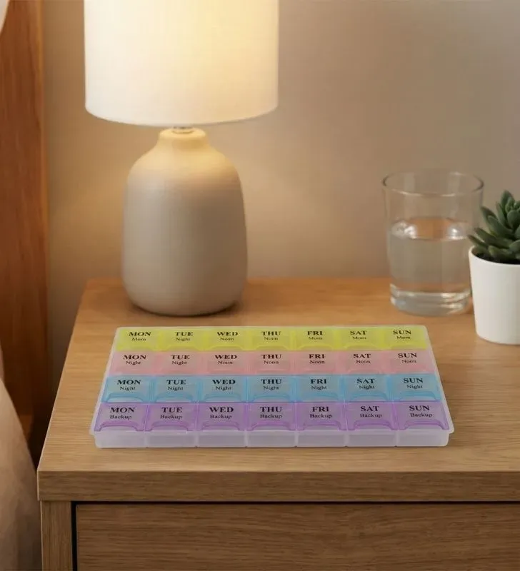 Pastillero Organizador Semanal ZAZ II 8645Y - 28 Compartimentos