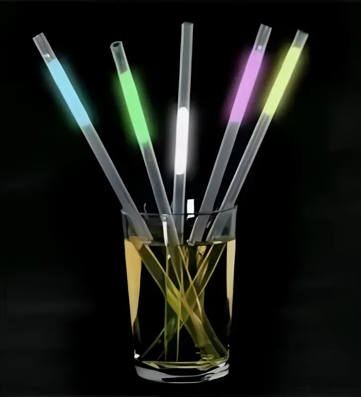 Pajitas Luminosas ZAZ II 8798Y - Pack 6 Piezas para Fiestas