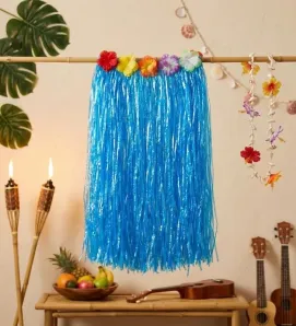 Falda Hawaiana de Rafia Azul ZAZ II 8750Y - Colores Variados