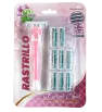 Rastrillo rosa con 8 repuestos – triple cuchilla, Aloe Vera y vitamina E Cuisine Spot