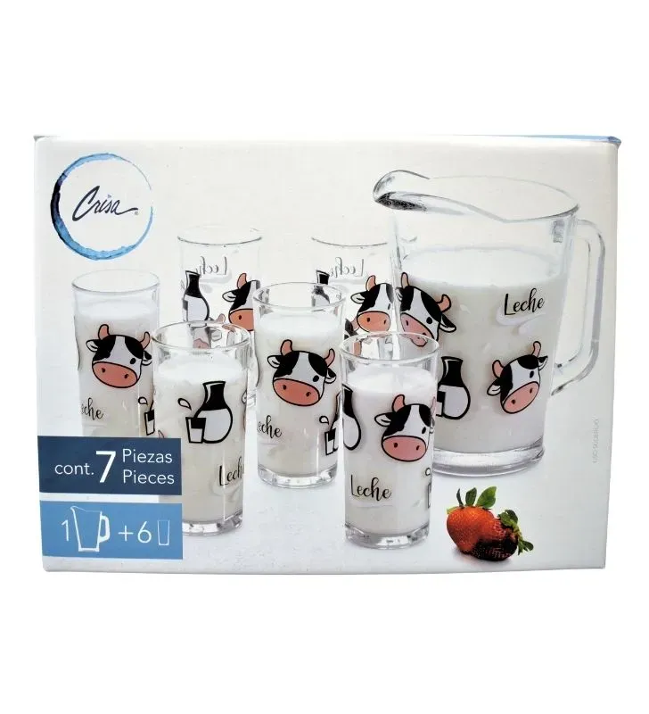 Juego de Agua Vacas Leche Crisa 7 Piezas - Jarra 1.8L