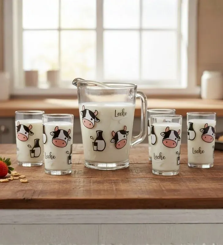 Juego de Agua Vacas Leche Crisa 7 Piezas - Jarra 1.8L