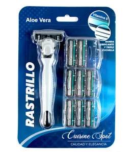 Rastrillo D331L azul con 8 repuestos – triple cuchilla con Aloe Vera Cuisine Spot