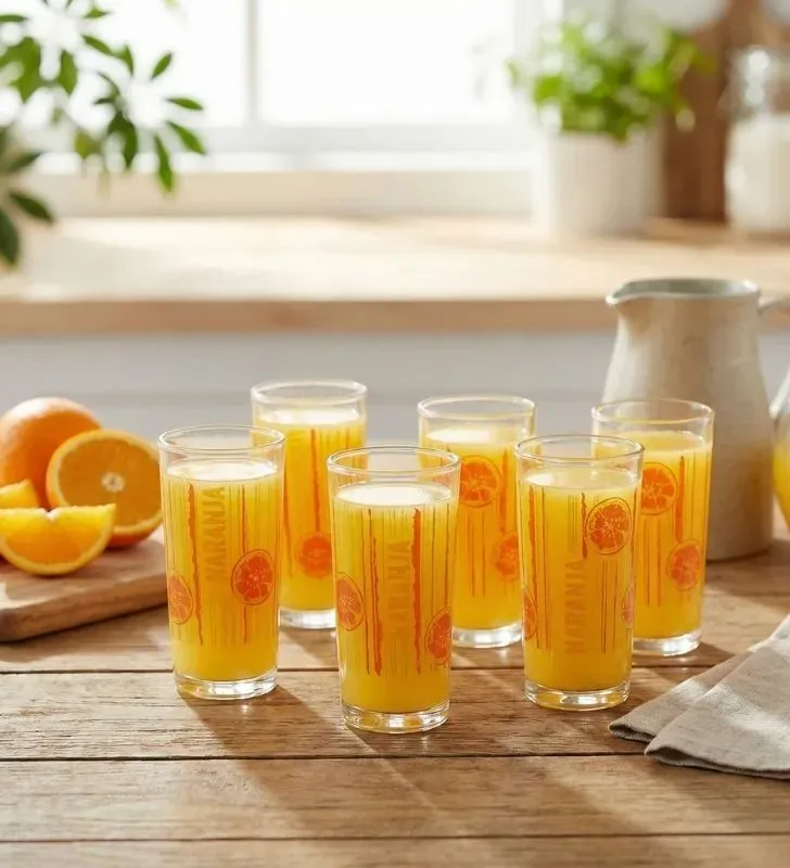 Juego de 6 Vasos Naranja Crisa 9660 - 295 ml