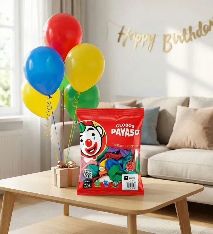 Globo Payaso No. 07 Surtido - Bolsa con 100 Piezas
