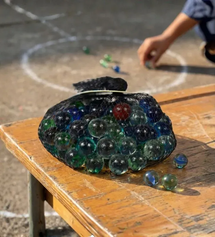 Canica No. 00 Aguita Vacor - Red con 100 Piezas Transparentes