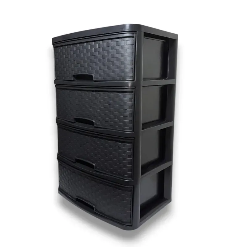 Cajonera Rattan Jumbo 4 Niveles – Plastymet | Organización eficiente y elegante