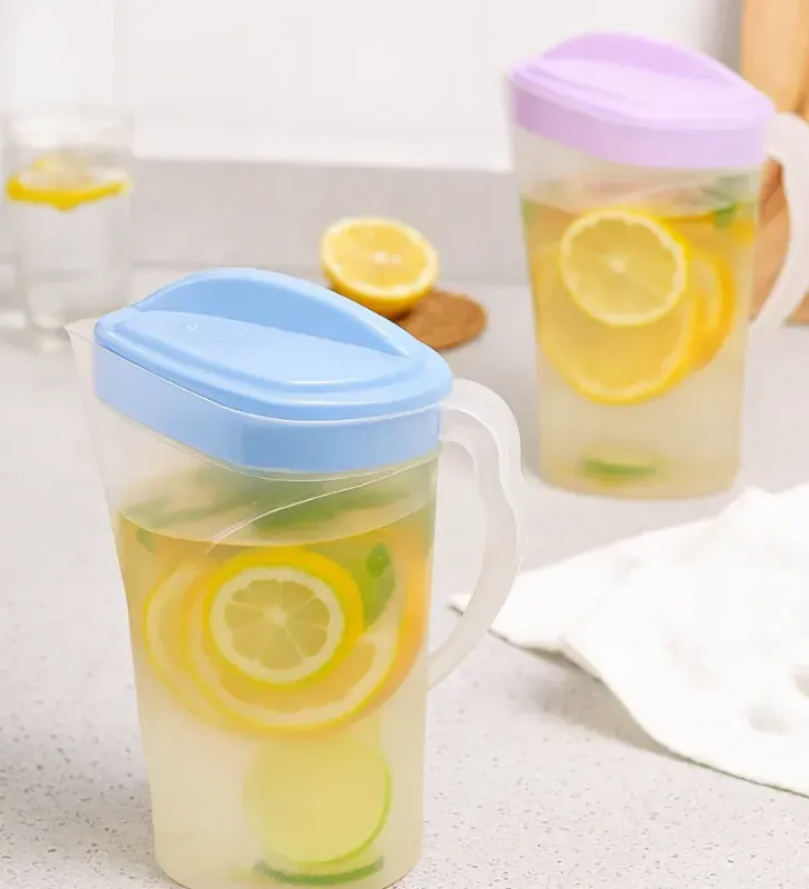 Jarra Thalia Yuliana 2L - Cuerpo Natural con Tapa de Colores (MX-072)