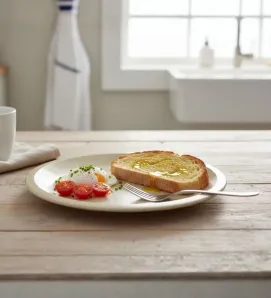 Plato Extendido Beige Yuliana MX-091B - Plástico de Alta Resistencia