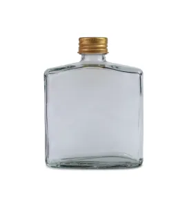 Frasco licorera 180 ml con tapa cobre – vidrio transparente