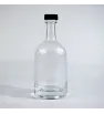 Botella de vidrio 350 ml con tapa negra – cristal reutilizable