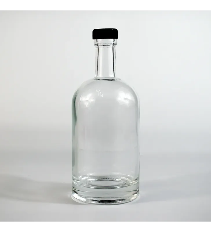 Botella de vidrio con tapa negra – reutilizable y resistente