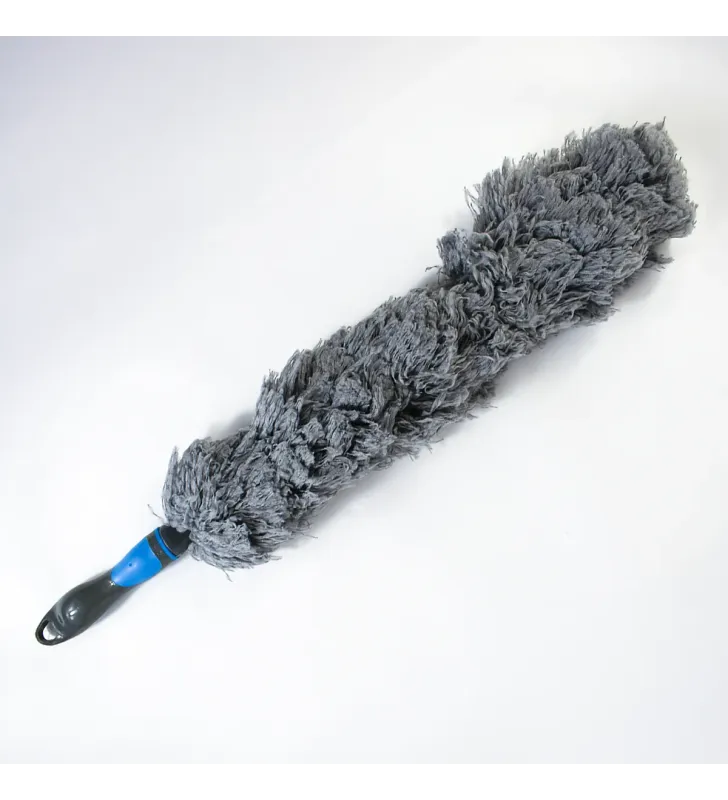 Sacudidor gris de microfibra – atrapapolvo lavable y flexible