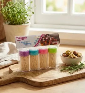 Juego de 4 Palilleros Carnaval Yuliana R7-51040 – Ecológicos
