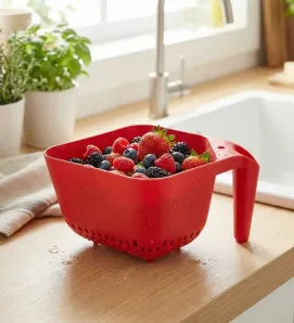 Escurridor Cuadrado Yuliana MX-153 – Colador con Mango Ergónomico