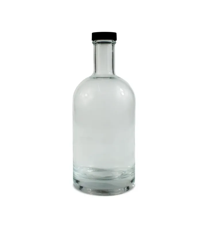 Botella de cristal 600 ml con tapa negra – ideal para jugos
