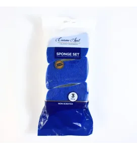 Set de 3 esponjas antirayaduras para limpieza delicada