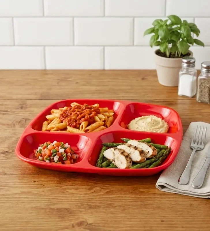 Plato con 4 Divisiones Yuliana MX-089C – Plástico de Colores