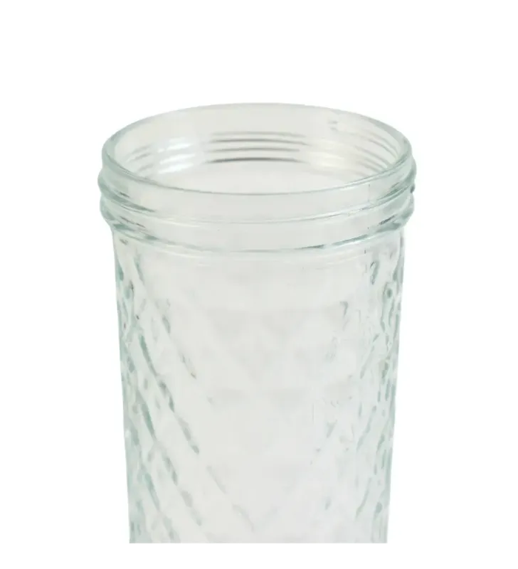 Frasco de vidrio 600 ml con tapa cobre – diseño texturizado