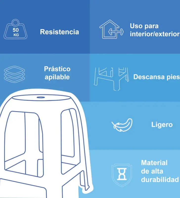 Banco Summer Duna – Colores Primarios – Resistente Exterior 50kg