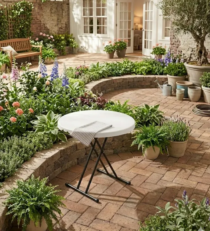 Mesa Verona Redonda Duna 90 cm – Plegable y Resistente