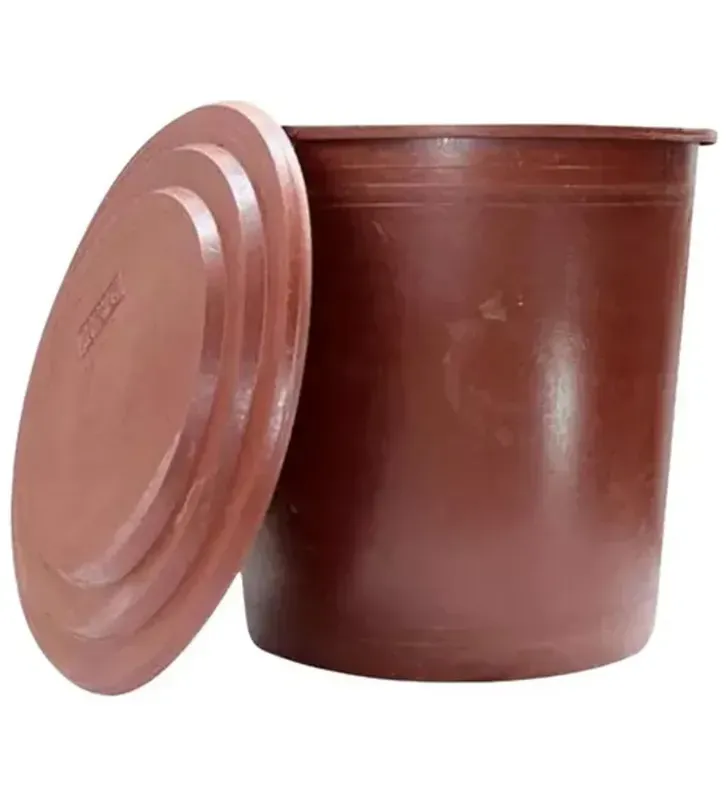 Bote Placero 200 Litros con Tapa – Plástico Industrial Rojo Oscuro