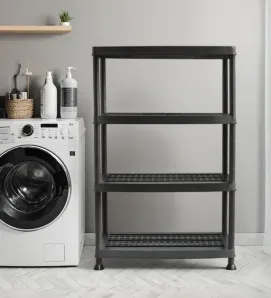 Estante Pisa Ventilado Duna 4 Niveles – Negro – Soporta 50kg por entrepaño