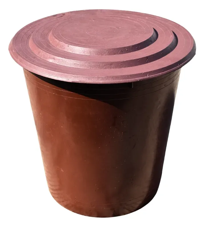 Bote Placero 120 Litros con Tapa – Plástico Resistente Rojo Oscuro