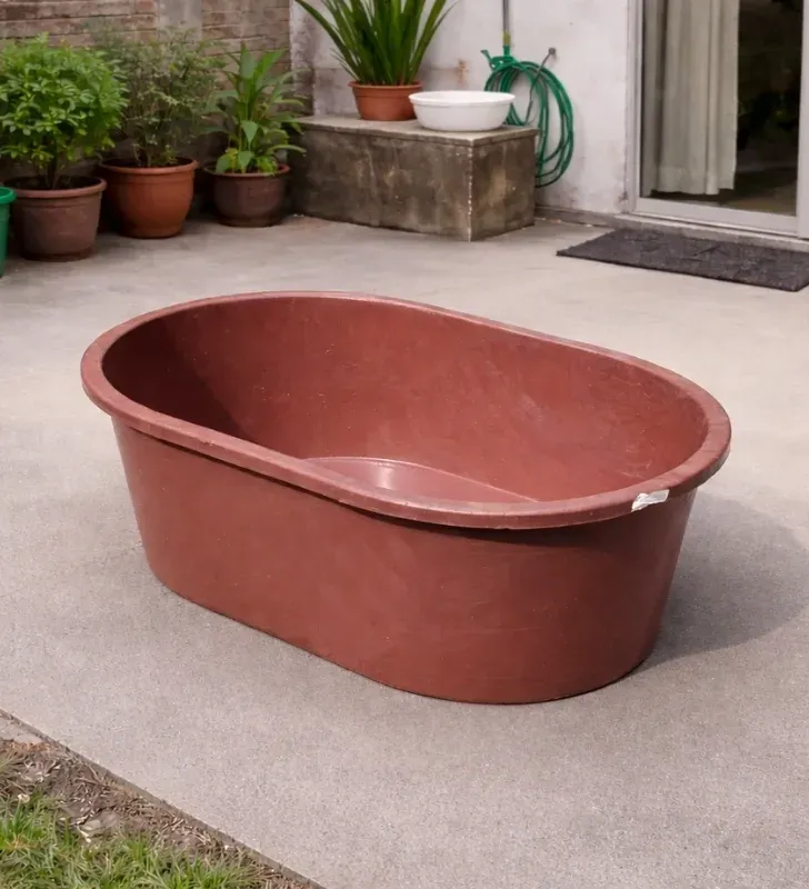 Bañera Placero 210 Litros – Diseño Ovalado Rojo Oscuro