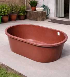 Bañera Placero 160 Litros – Diseño Ovalado Rojo Oscuro