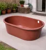 Bañera Placero 160 Litros – Diseño Ovalado Rojo Oscuro