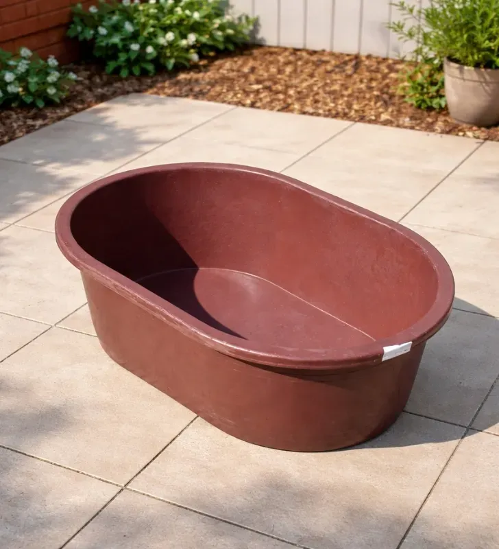 Bañera Placero 110 Litros – Diseño Ovalado Rojo Oscuro