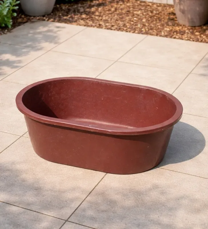 Bañera Placero 80 Litros – Diseño Ovalado Rojo Oscuro