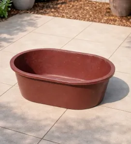 Bañera Placero 80 Litros – Diseño Ovalado Rojo Oscuro