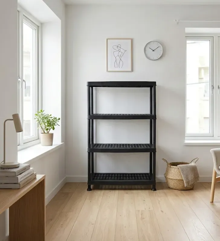Estante Pisa Ventilado Duna 4 Niveles – Negro – Soporta 50kg por entrepaño