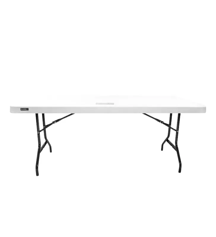 Mesa Verona Duna 2.40m – Beige Marmoleado – Plegable y Resistente