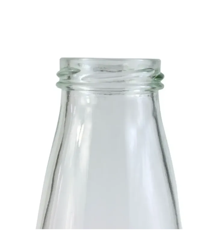 Botella de vidrio 500 ml tipo lechero con tapa dorada