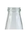 Botella de vidrio 500 ml tipo lechero con tapa dorada