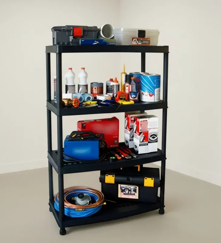 Estante Pisa Ventilado Duna 4 Niveles – Negro – Soporta 50kg por entrepaño