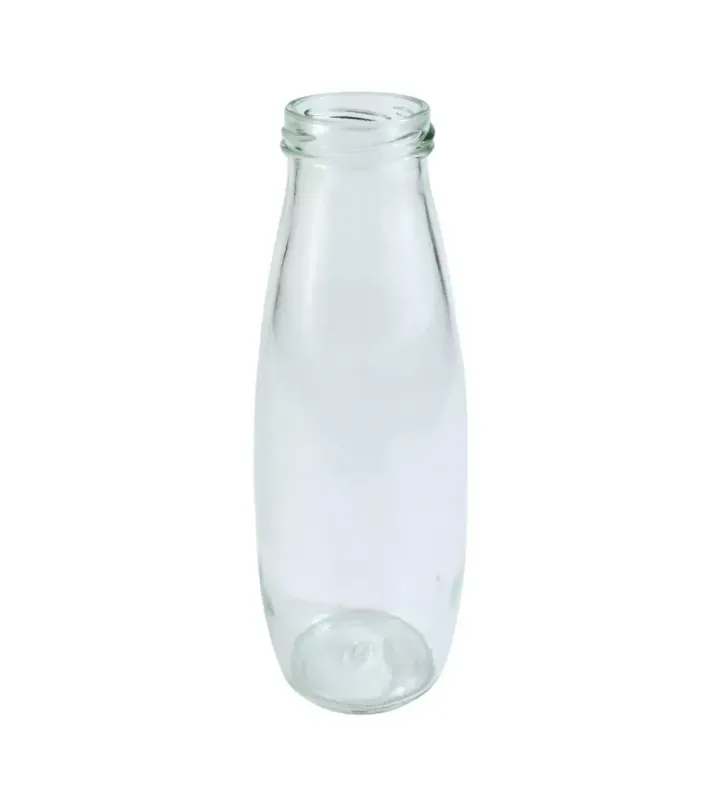 Botella de vidrio 500 ml tipo lechero con tapa dorada