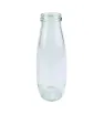 Botella de vidrio 500 ml tipo lechero con tapa dorada