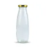 Botella de vidrio 500 ml tipo lechero con tapa dorada