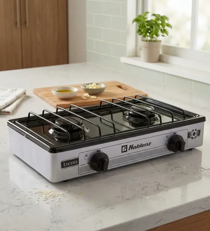 Parrilla Koblenz Lucero PSK-200S – 2 Quemadores – Portátil Silver