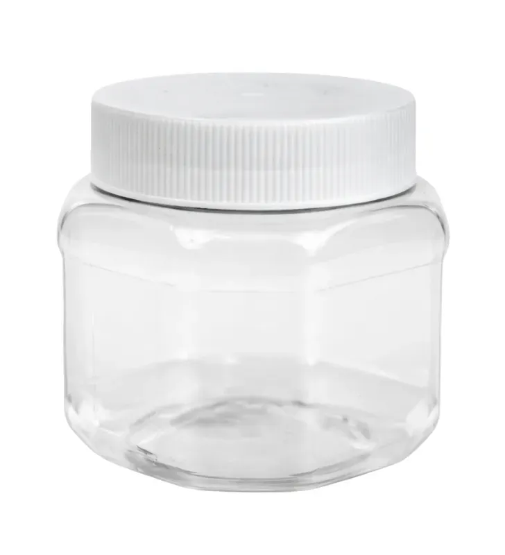 Tarro Octagonal Refrepet 250 ml – PET Transparente con Tapa