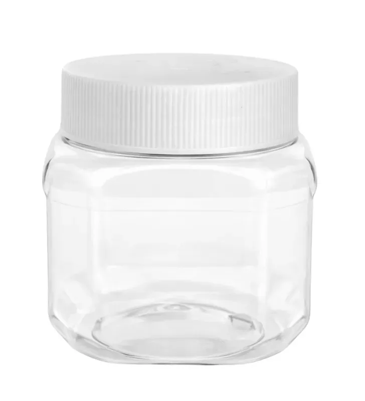 Tarro Octagonal Refrepet 250 ml – PET Transparente con Tapa