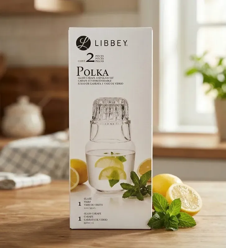 Juego Polka Libbey con Vaso Everest – Garrafa de Vidrio 1L