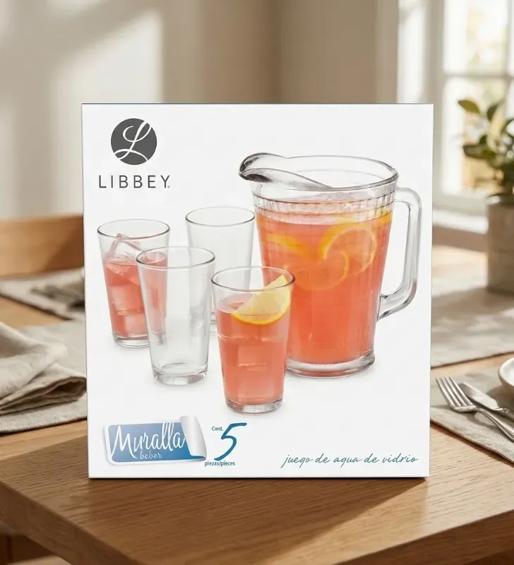 Juego de Agua Libbey Muralla E184 – 5 Piezas de Vidrio